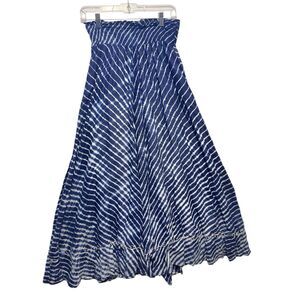 Soft Surroundings Maxi Skirt Womens Small Blue  Stretch Flowy Tie Dye  Mirror
